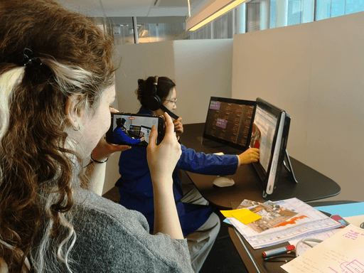 A participant evaluating the patient monitoring interface during a prototype session.