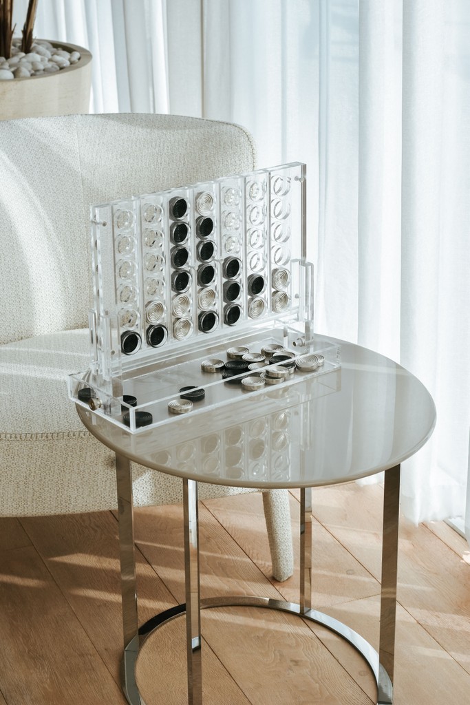 A chair with a beaded cover, a reference for a Soft Signals widget.